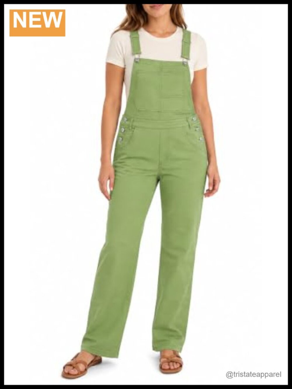 Lunaaevi Stretch Denim Overalls Adjustable Straps Straight Leg Bib Jumpsuit